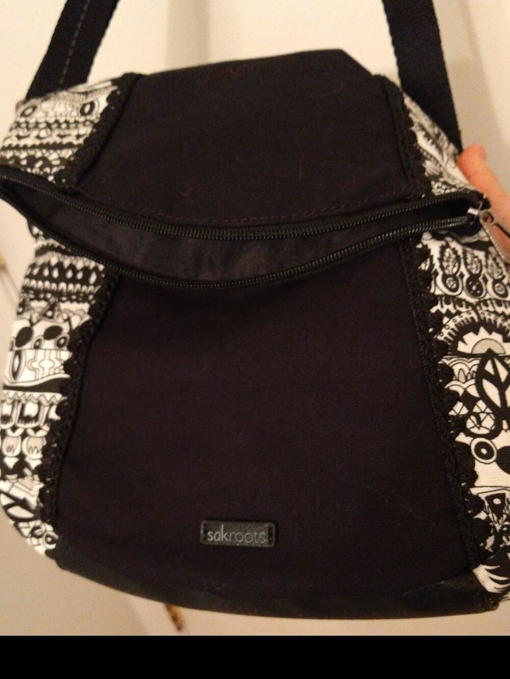 Sakroots Artist Circle Foldover Crossbody , Cotton Uncoated Canvas Bag - Picture 4 of 5